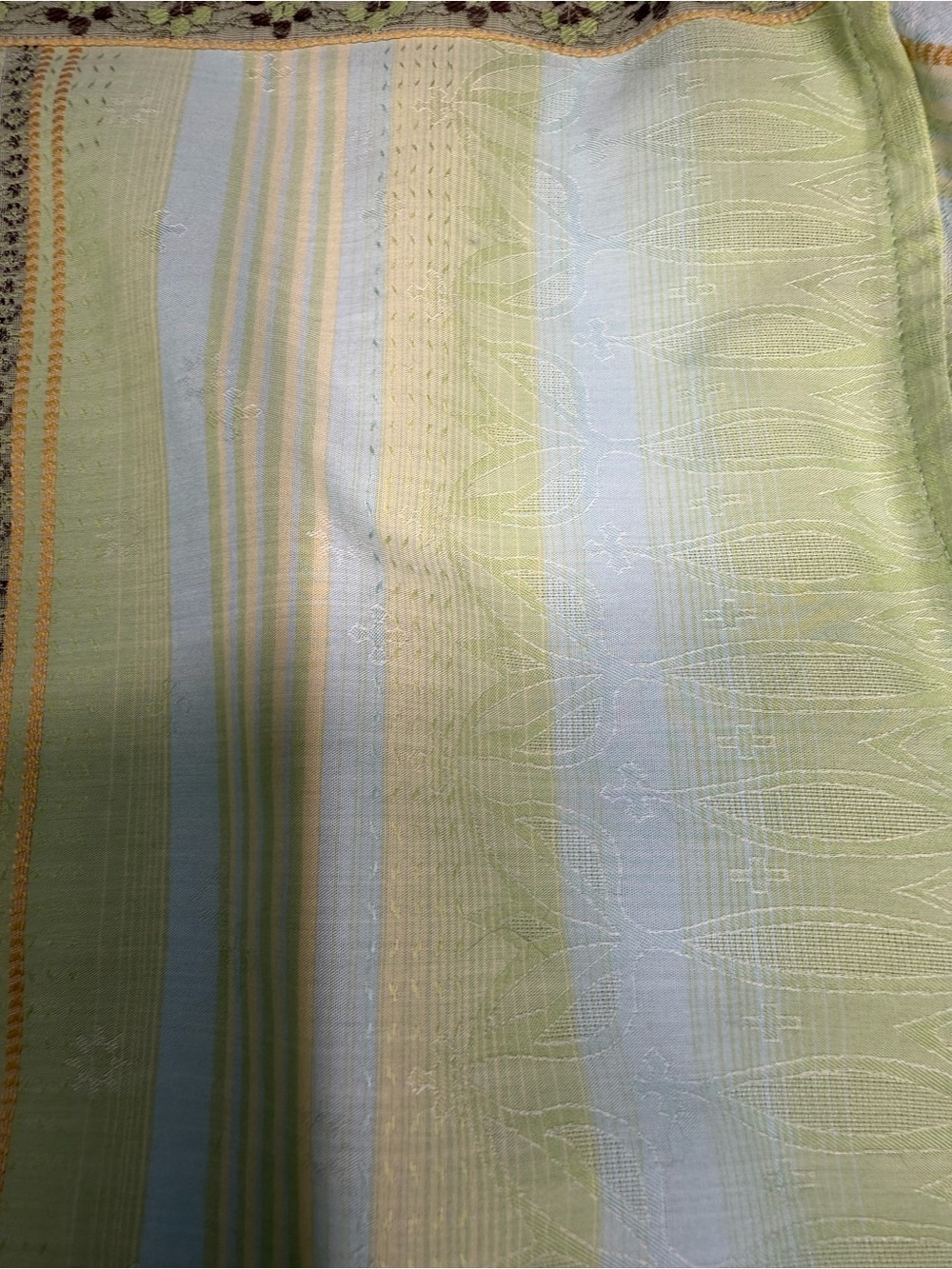 Robert Graham Pale Green and Cream Striped Button-Down Shirt L - Picture 9 of 14